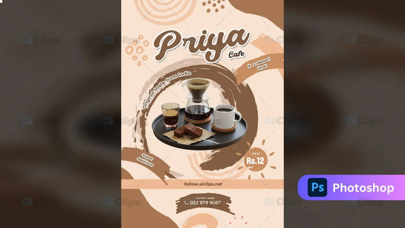 Vintage Style Coffee Shop Menu Poster Template