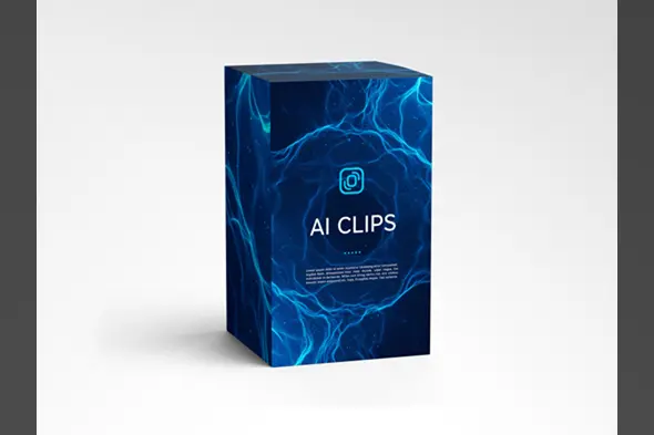 Electric Blue Abstract Box Mockup