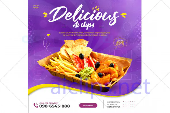 Delicious Food Delivery Offer PSD Template