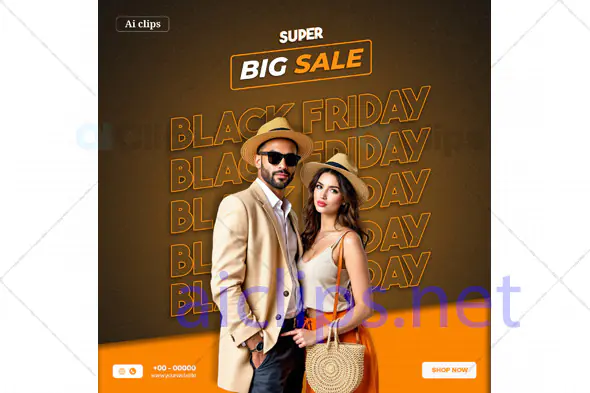 Black Friday Big Sale Banner PSD Template