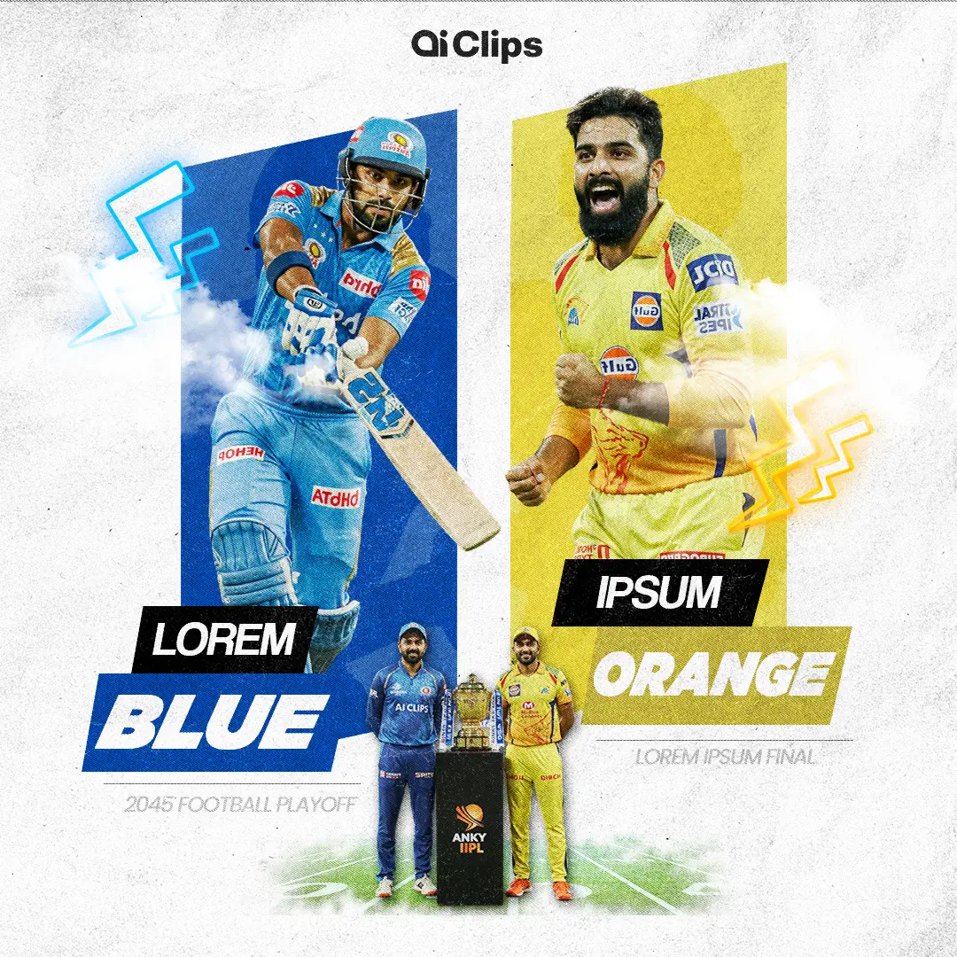 Dynamic Cricket Match Photoshop Template for Events