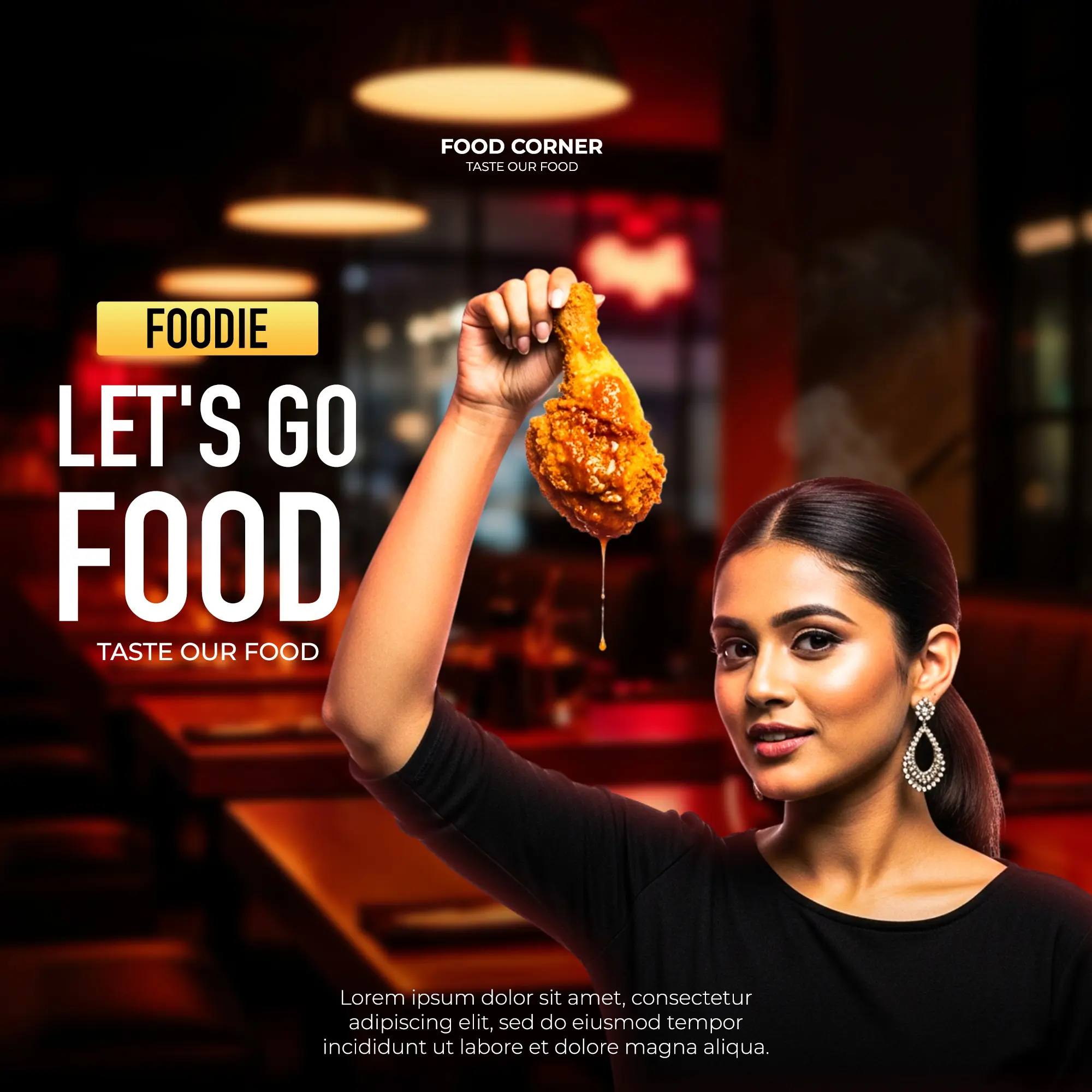 Fried Chicken Restaurant Social Media Template