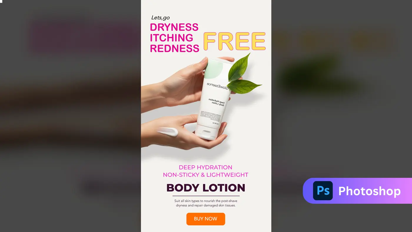 Soothing Body Lotion Ad Template