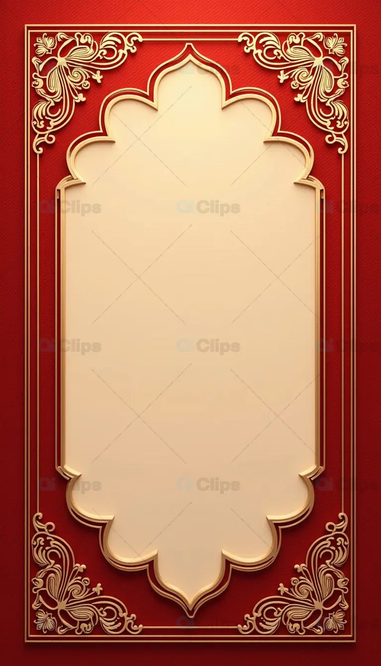 Luxury Ornate Red and Gold Frame Design