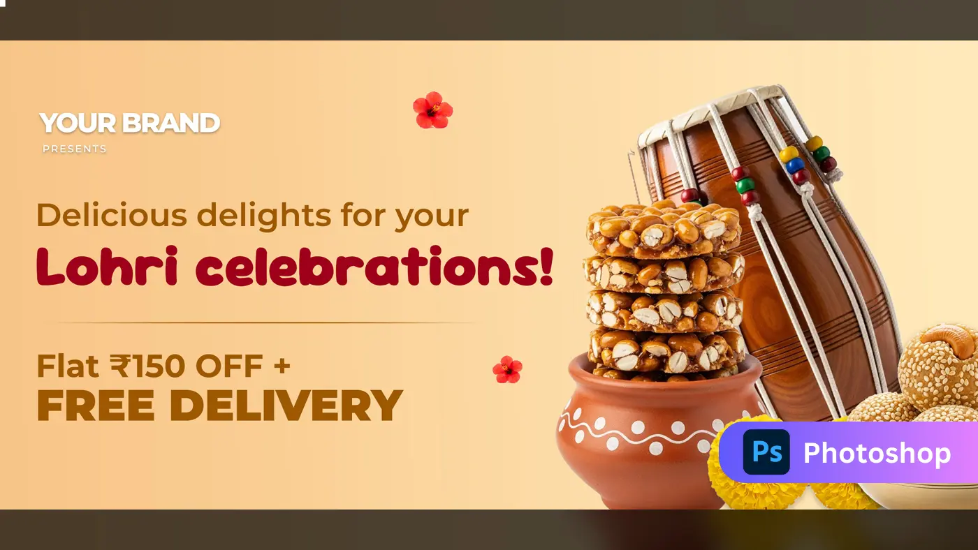 Lohri Festival Sweets Delivery Banner Template