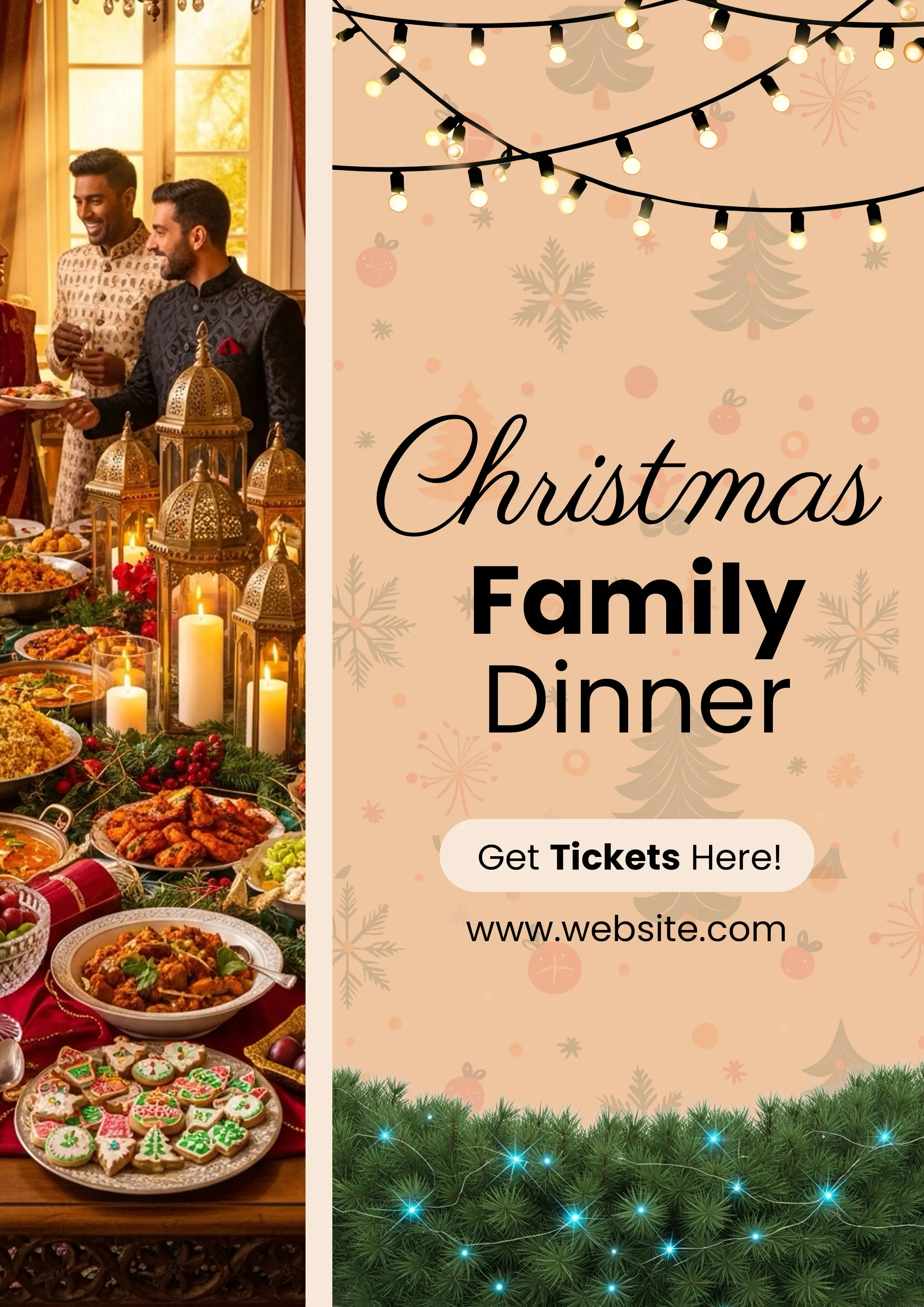 Festive Holiday Dinner Invitation Template