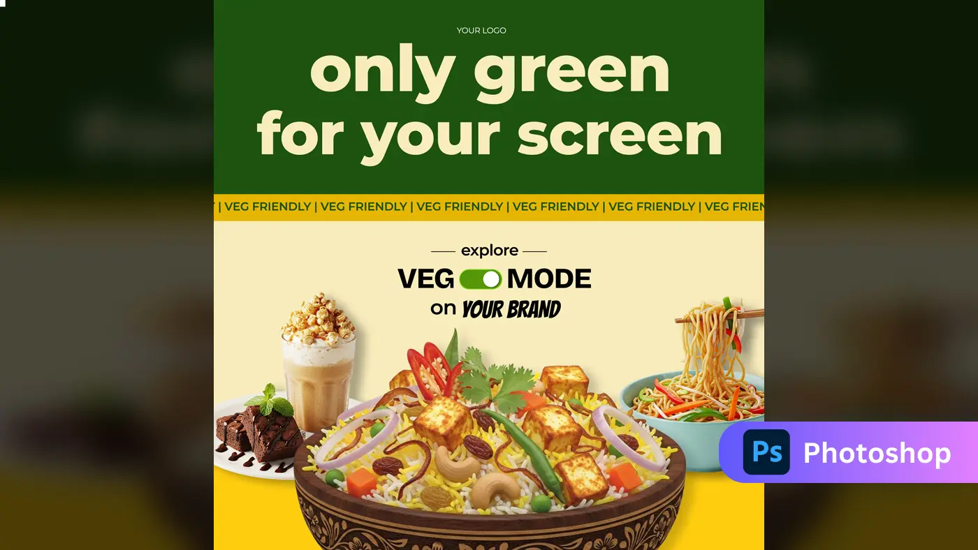 Vegetarian Restaurant Menu Banner Template