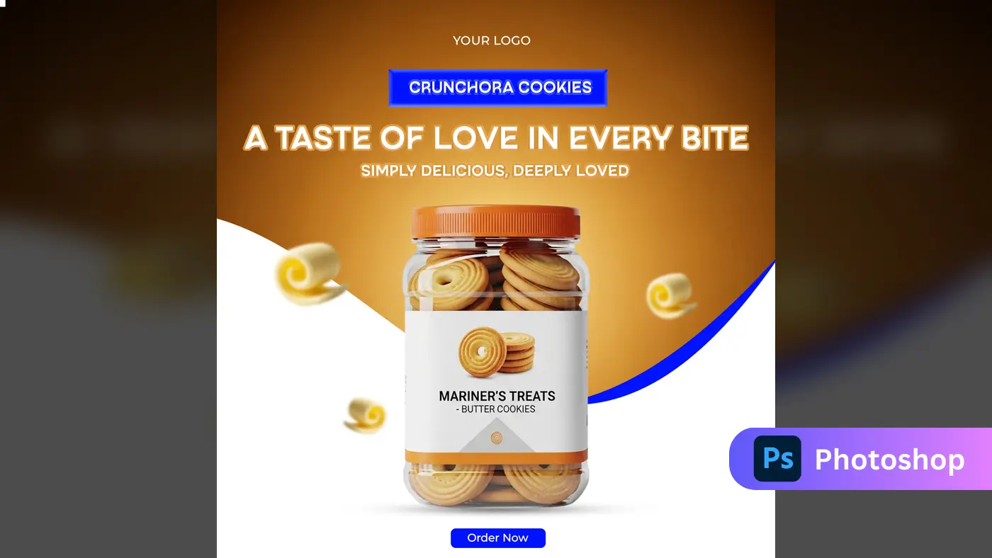 Gourmet Butter Cookies Ad Template