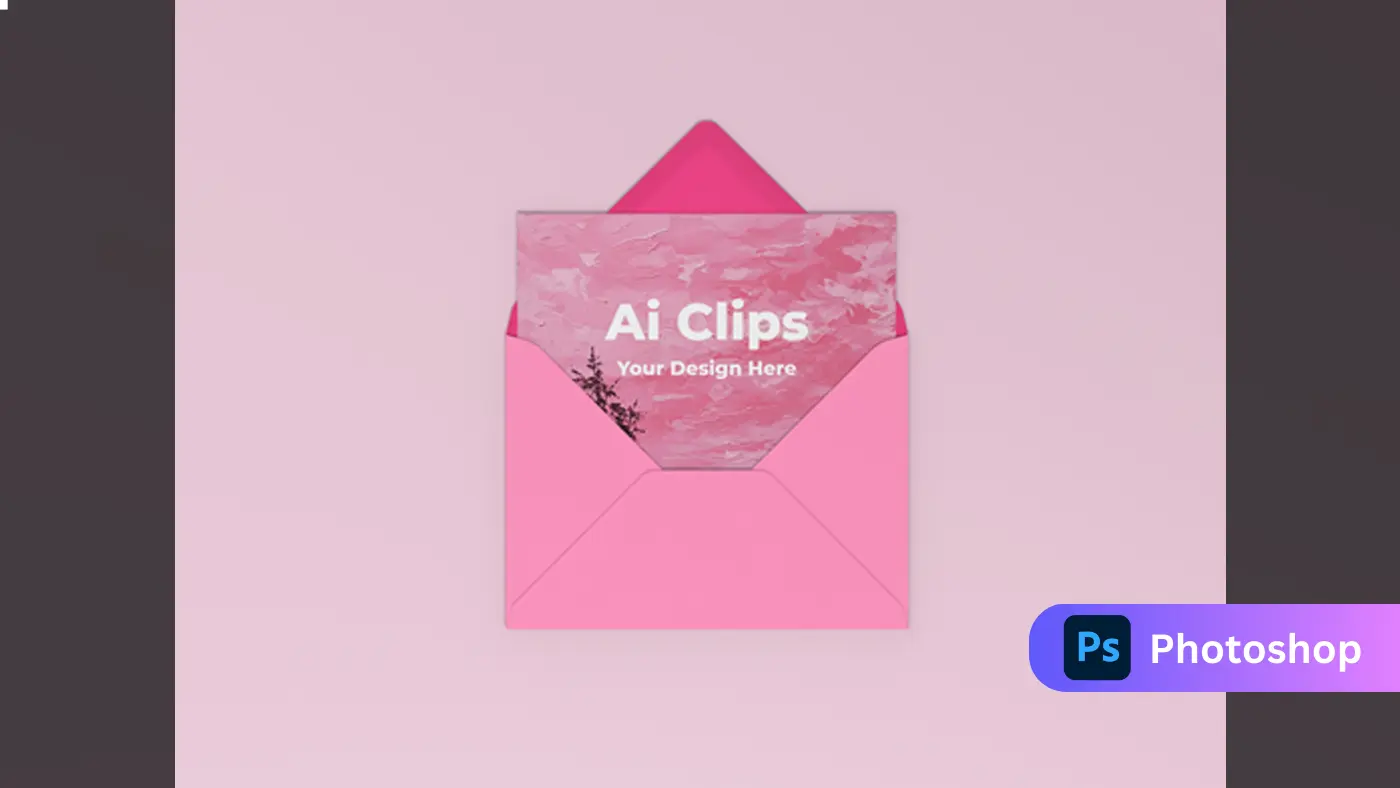 Purple Envelope & Card Mockup