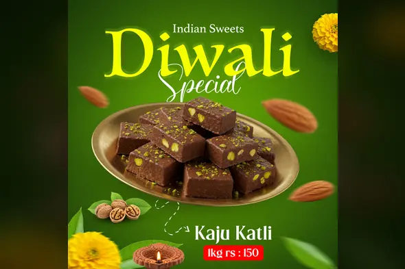 Diwali Special Kaju Katli  Template