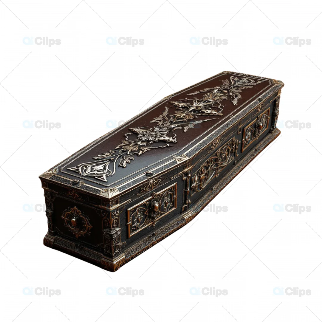 Exquisite 3D Gothic Coffin with Baroque Details