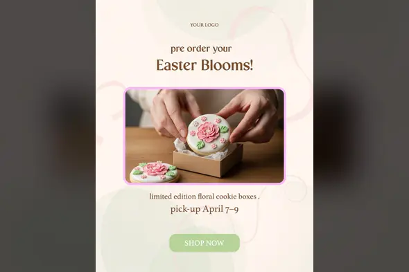 Artisan Bakery & Cafe Easter Ad Template