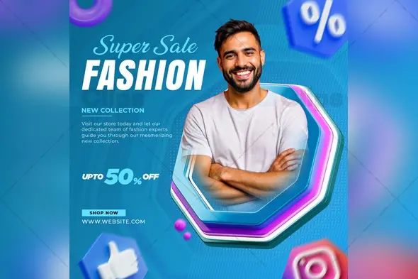 Fashion Super Sale Poster PSD