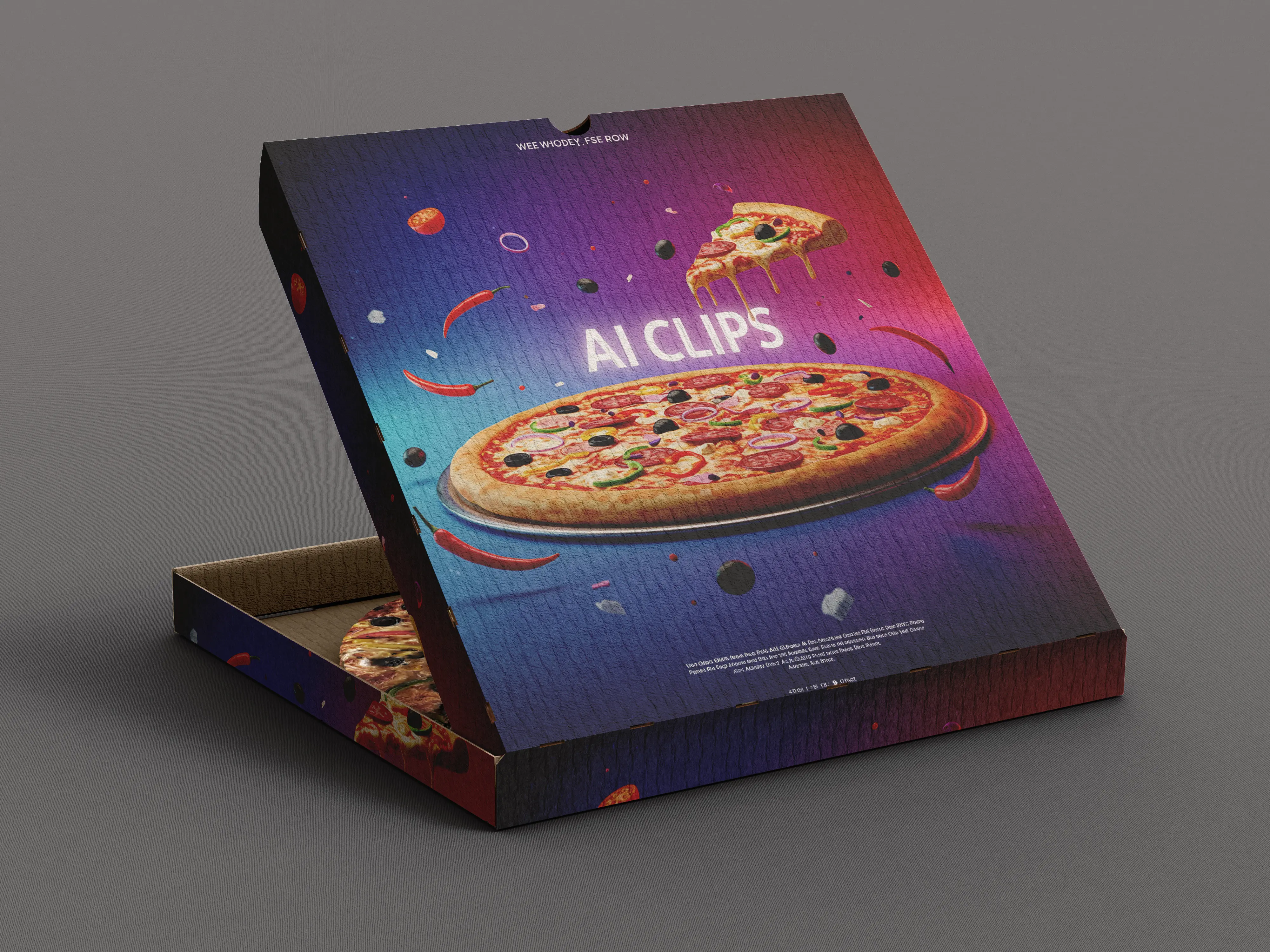 Pizza Box Packaging Mockup
