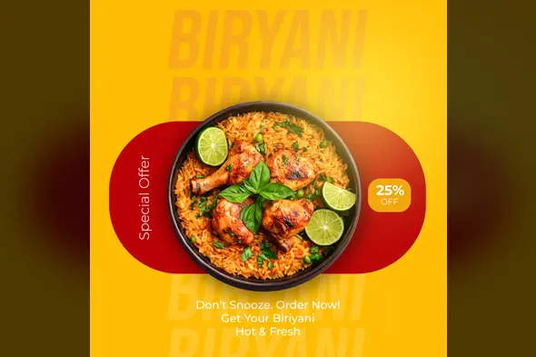 Spicy Biryani Food Offer Ad Template