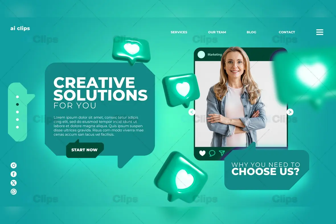 Creative Agency Web Banner PSD Template