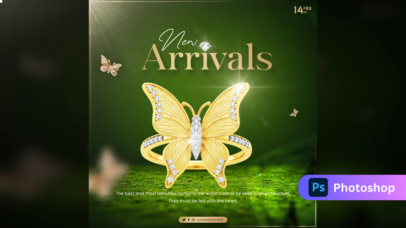 Luxury Butterfly Jewelry Promotion Template