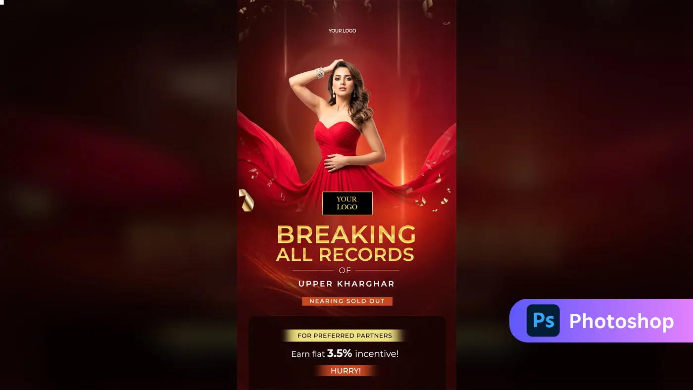 Record-Breaking Property Sale Ad Template