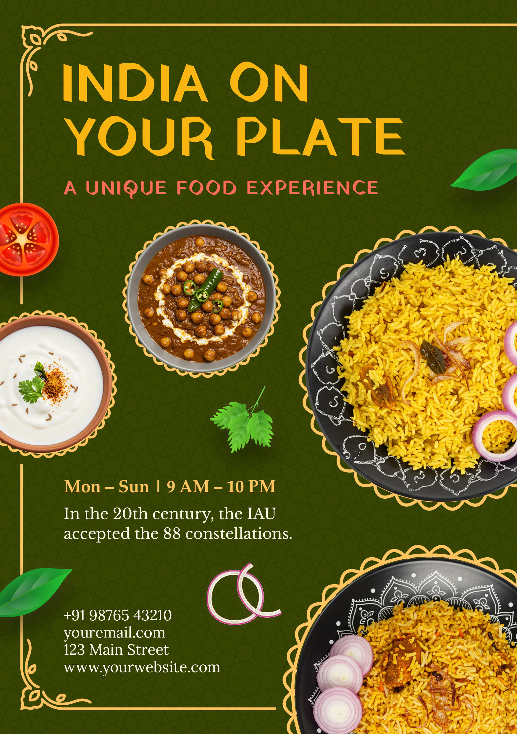Indian Cuisine Restaurant Flyer Template