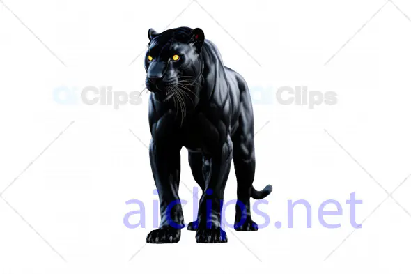 Realistic 3D Black Panther with Fierce Expression