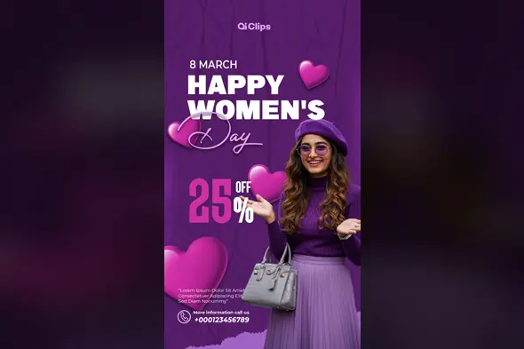 Vibrant Women's Day Photoshop Template for Promotions