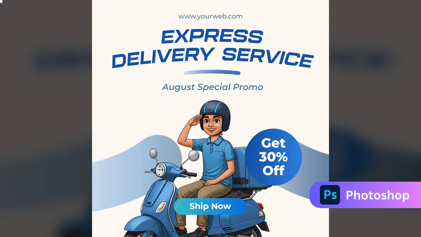Express Delivery Service Promo Template