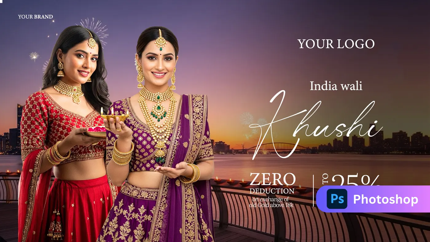 Festive Jewelry Offer Ad Banner Template