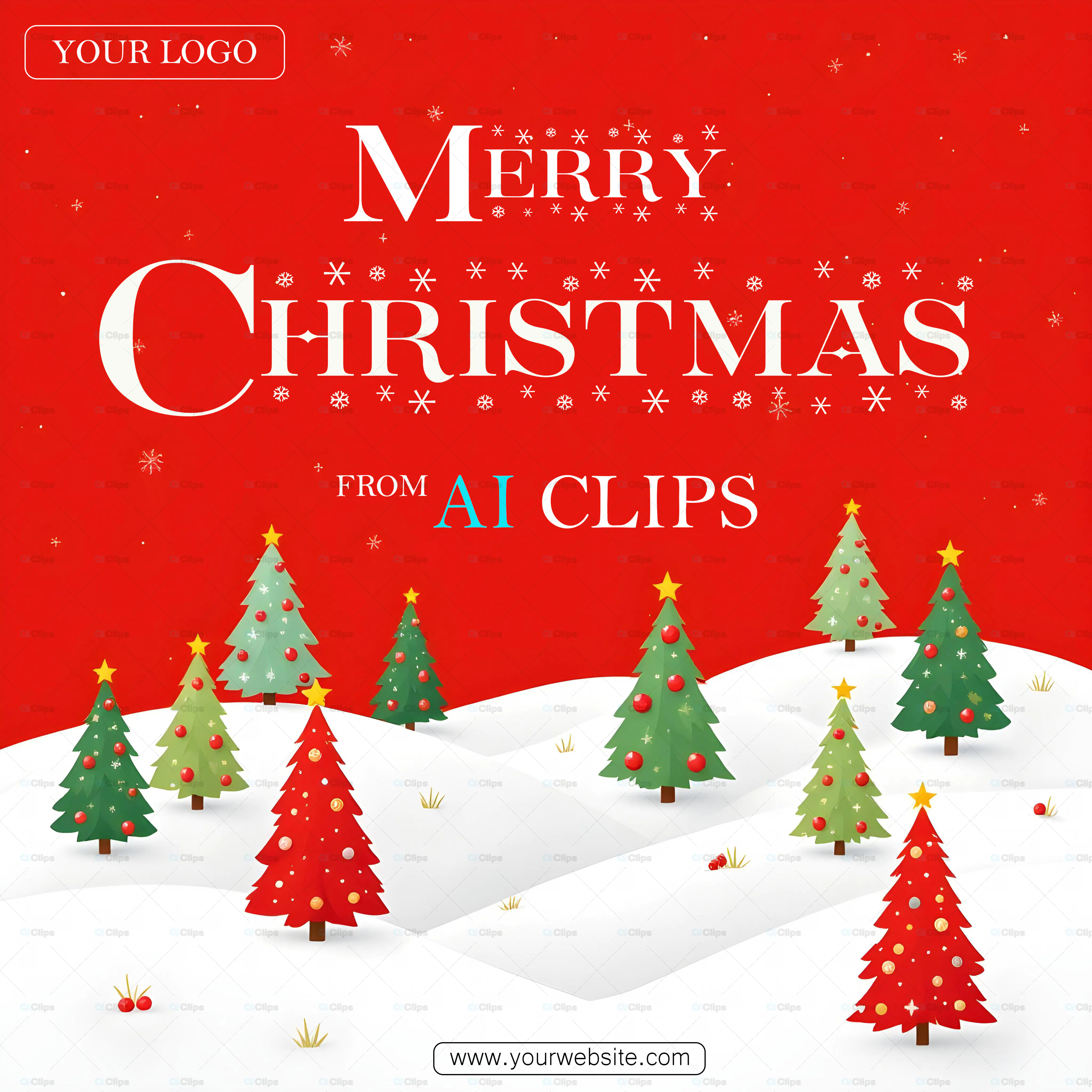 Merry Christmas Greeting Card PSD Template