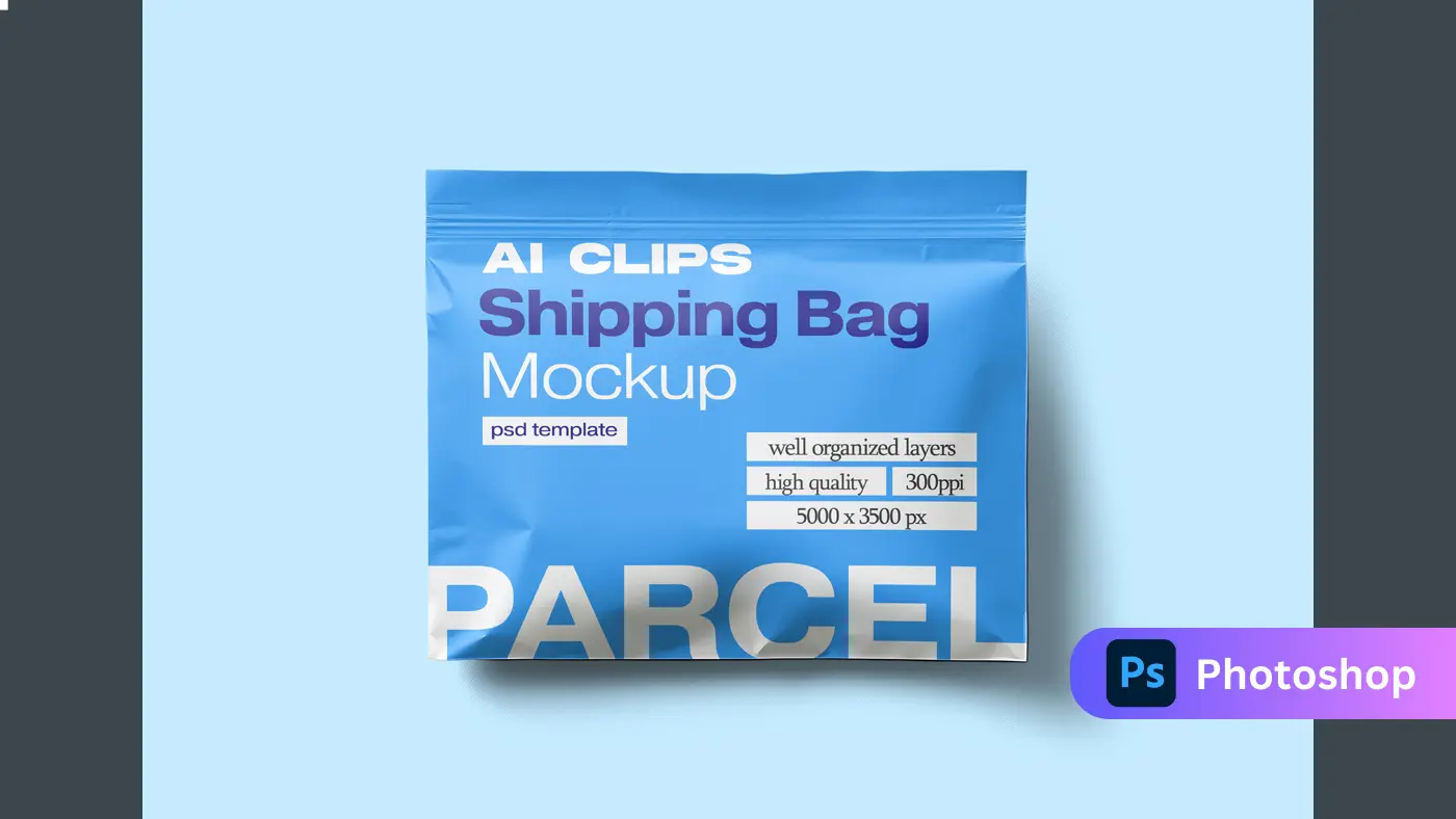 Professional Shipping Bag Mockup PSD Template for Designers