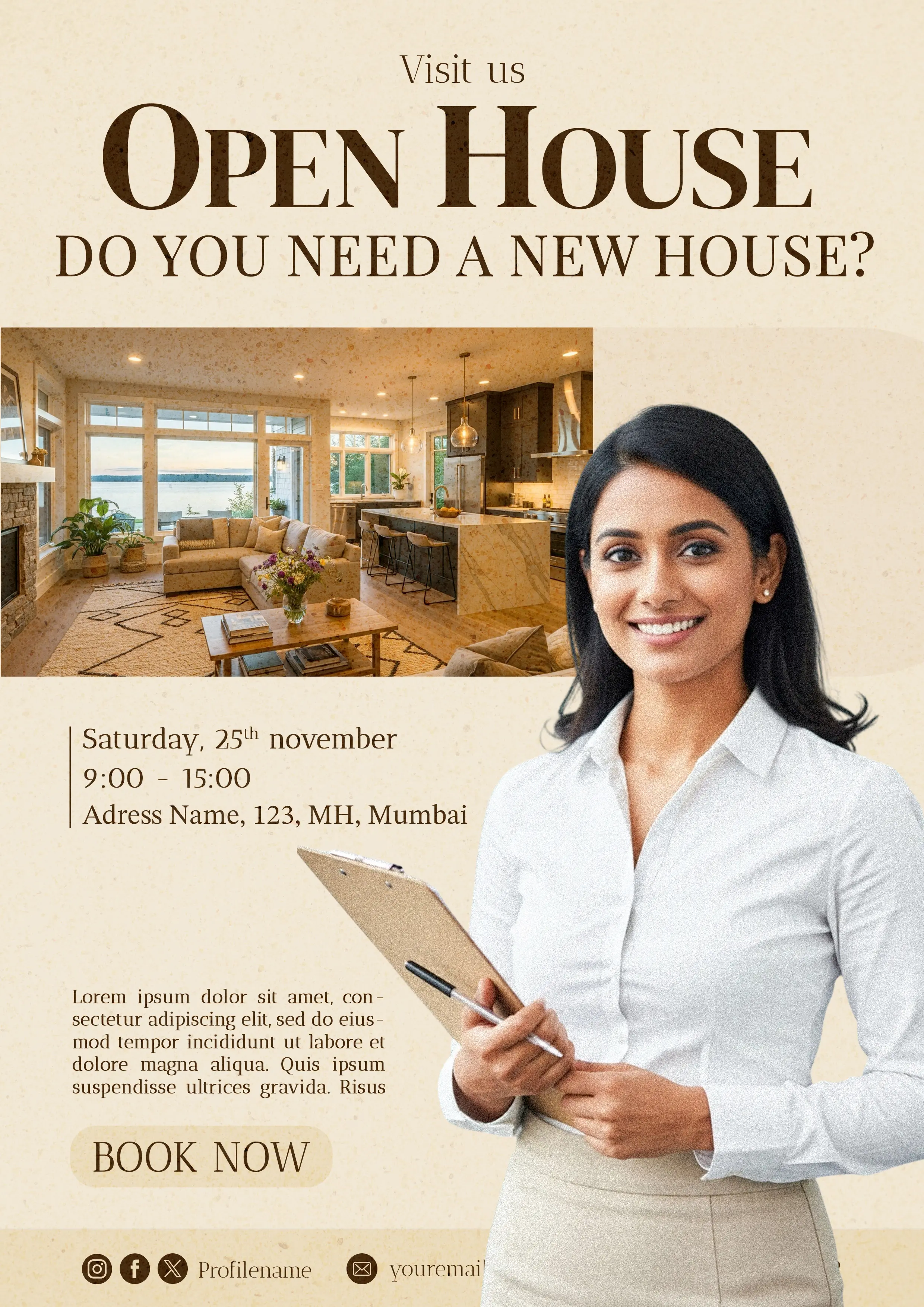 Luxury Real Estate Open House Marketing Template