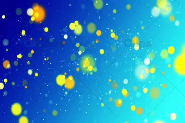 Colorful Bokeh Particle Explosion on Blue Background