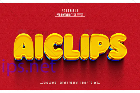 Bold Yellow 3D Text Effect PSD