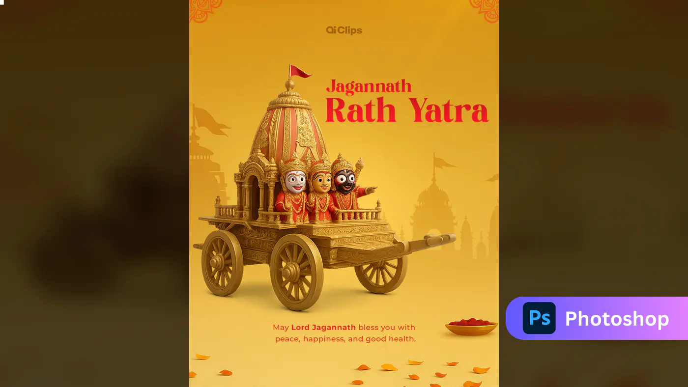 Jagannath Rath Yatra Festival Poster Template