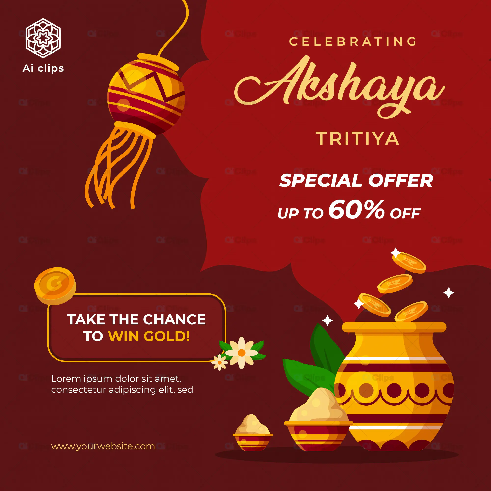 Akshaya Tritiya Festive Offer Poster PSD Template