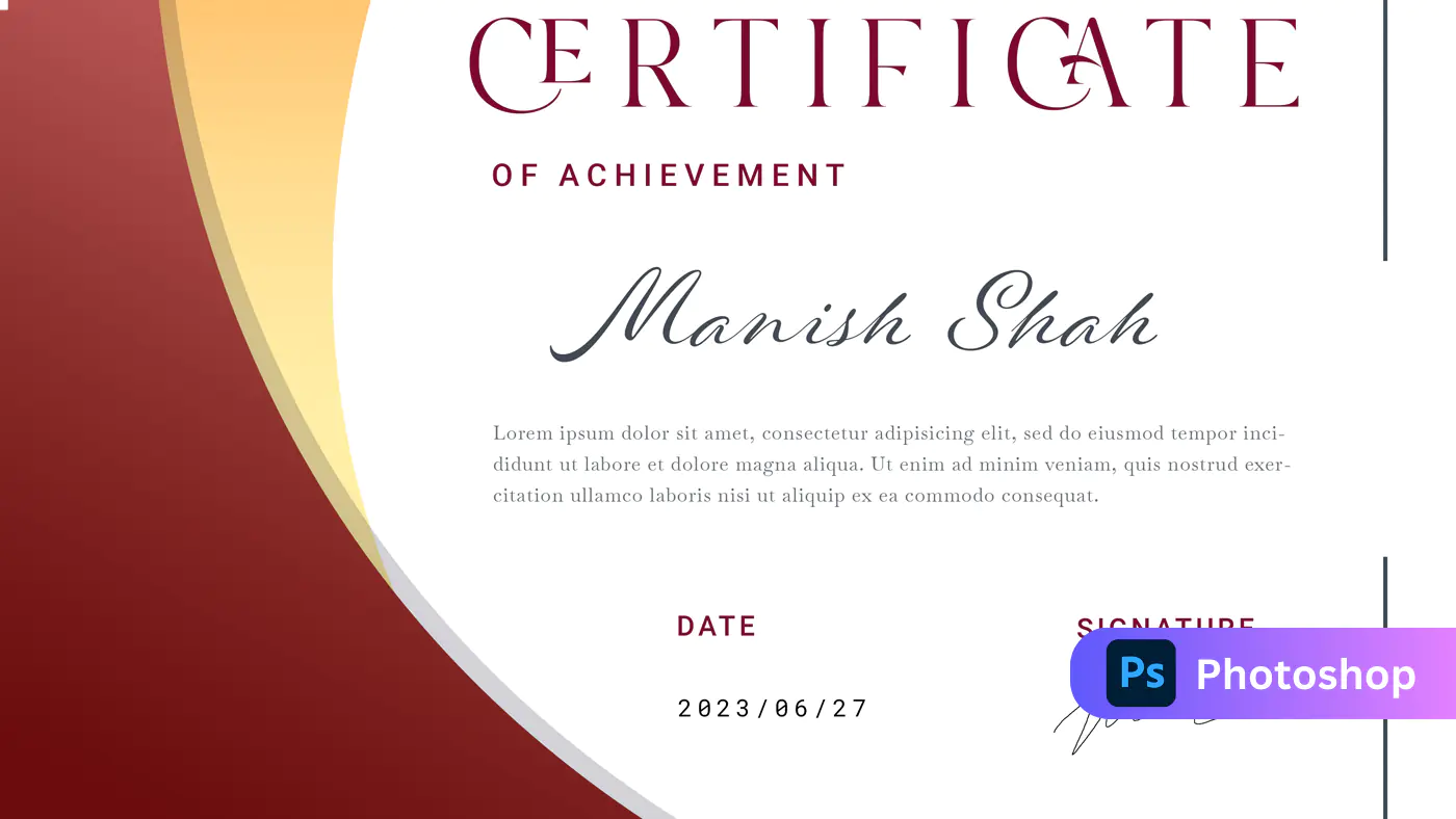 Maroon and Gold Achievement Certificate Template