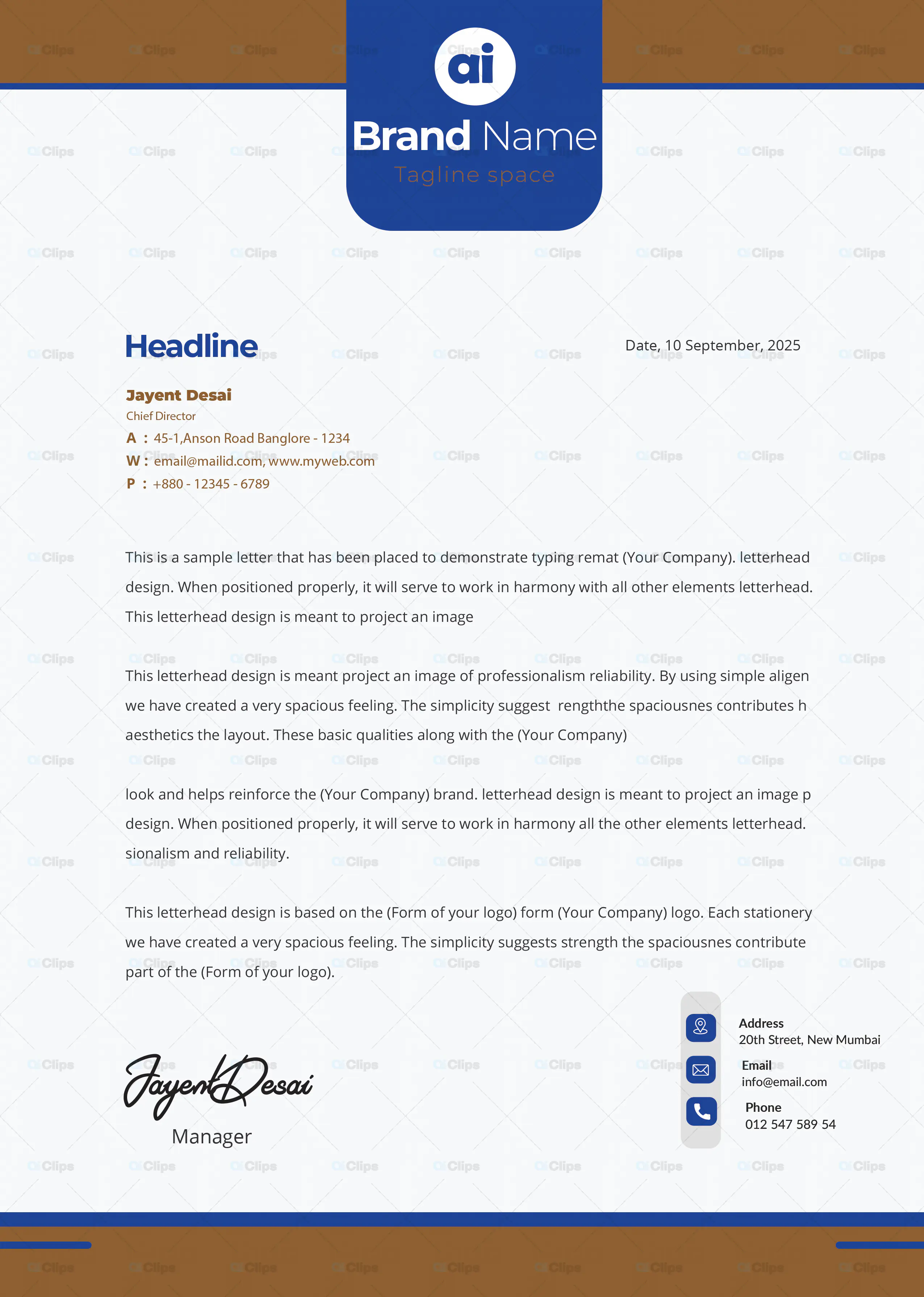 Corporate Letterhead PSD Template