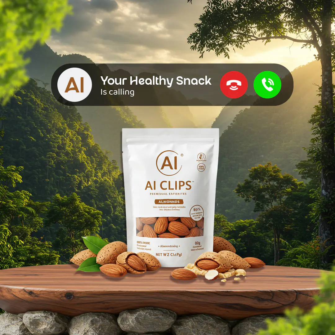 Nature-Theme Almond Healthy Snack Template