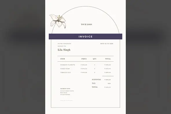 Elegant Lily Perfume Invoice Template