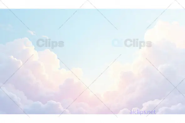 Soft Pastel Sky with Fluffy Clouds at Sunrise
