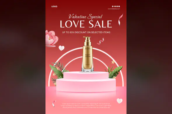 Valentine's Day Beauty Sale Template