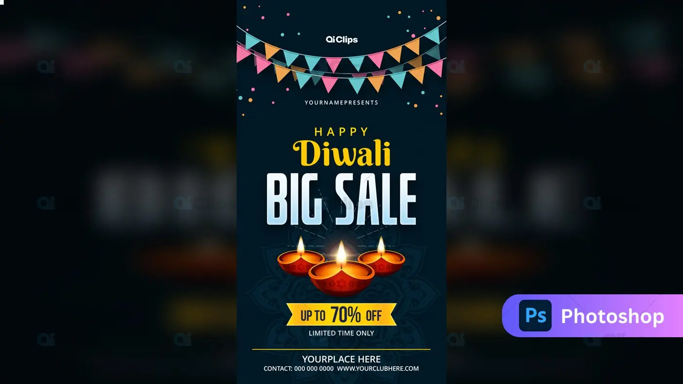 Diwali Big Sale Flyer PSD Template