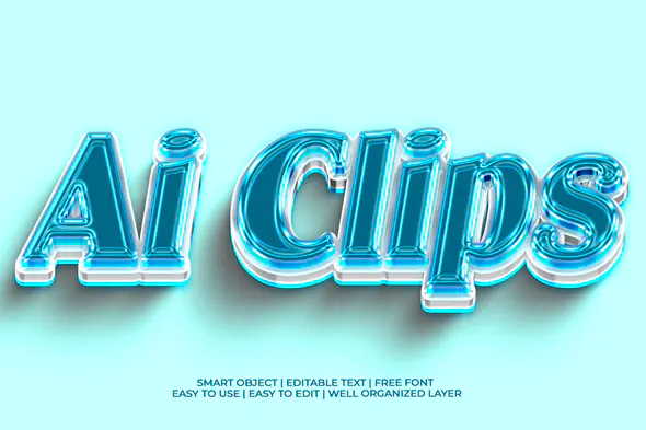 3D Ai Clips Text Effect Template