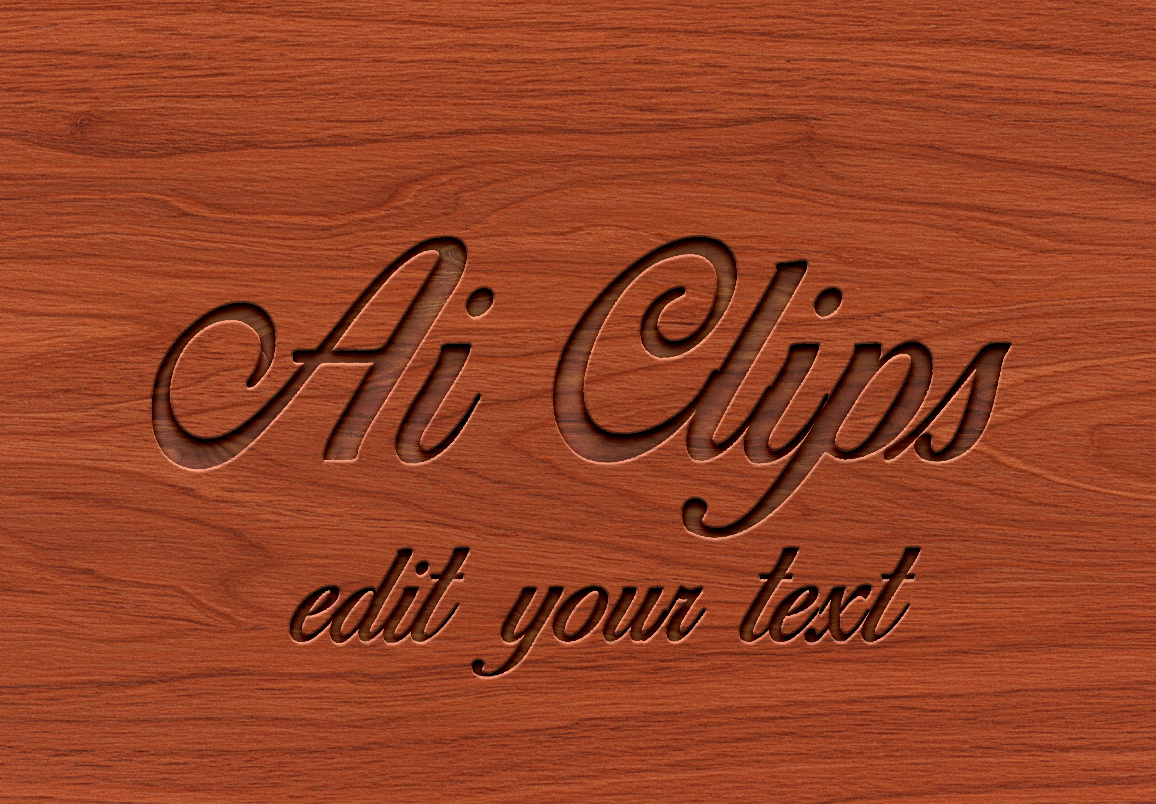 Elegant Wooden Text Photoshop Template for Professionals