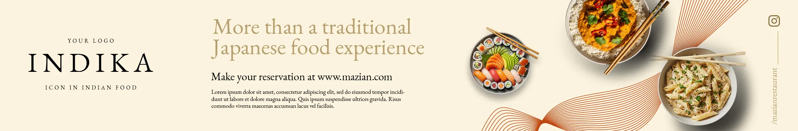 Indian-Japanese Fusion Restaurant Banner Template