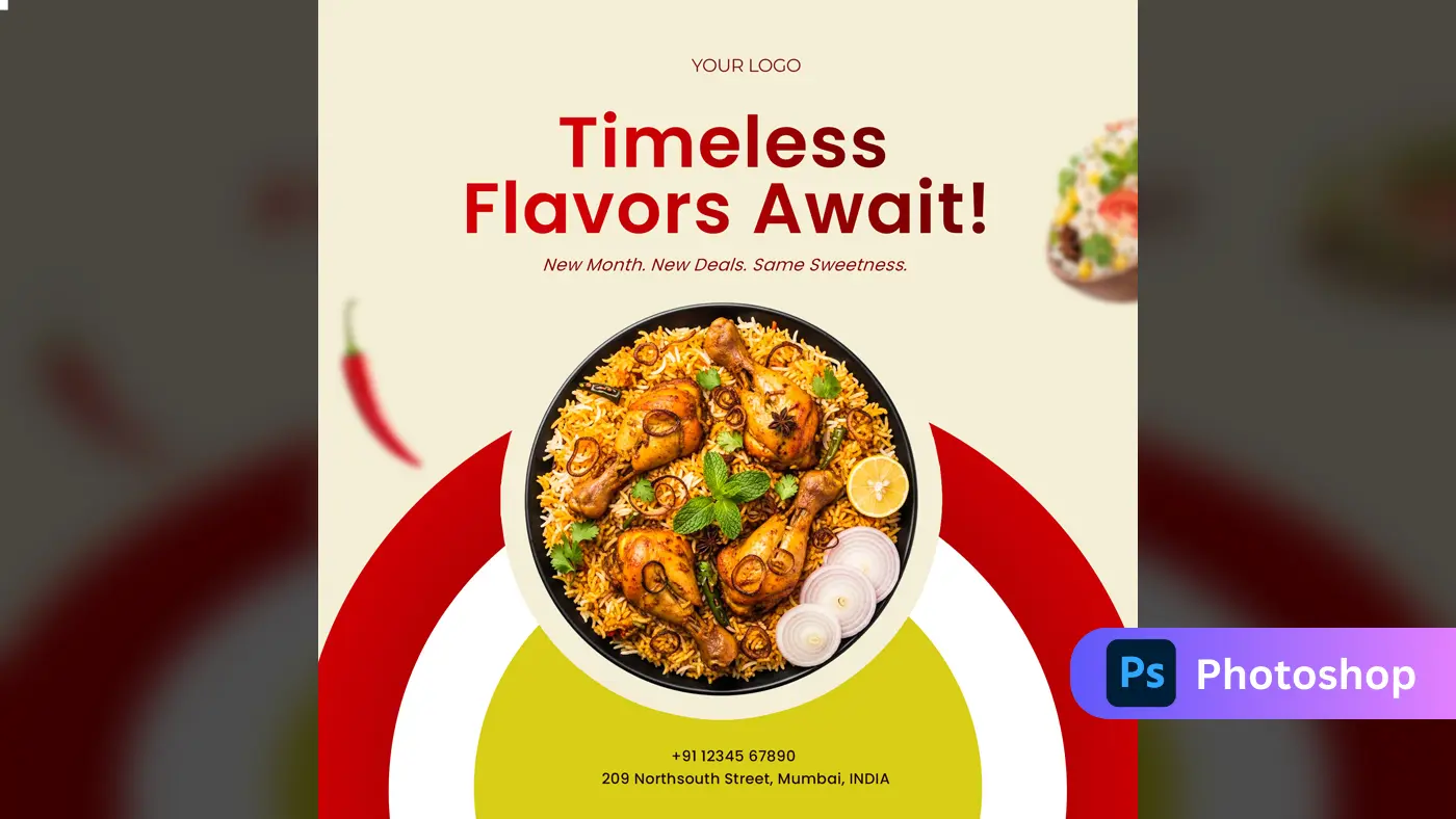 Authentic Biryani Restaurant Ad Template