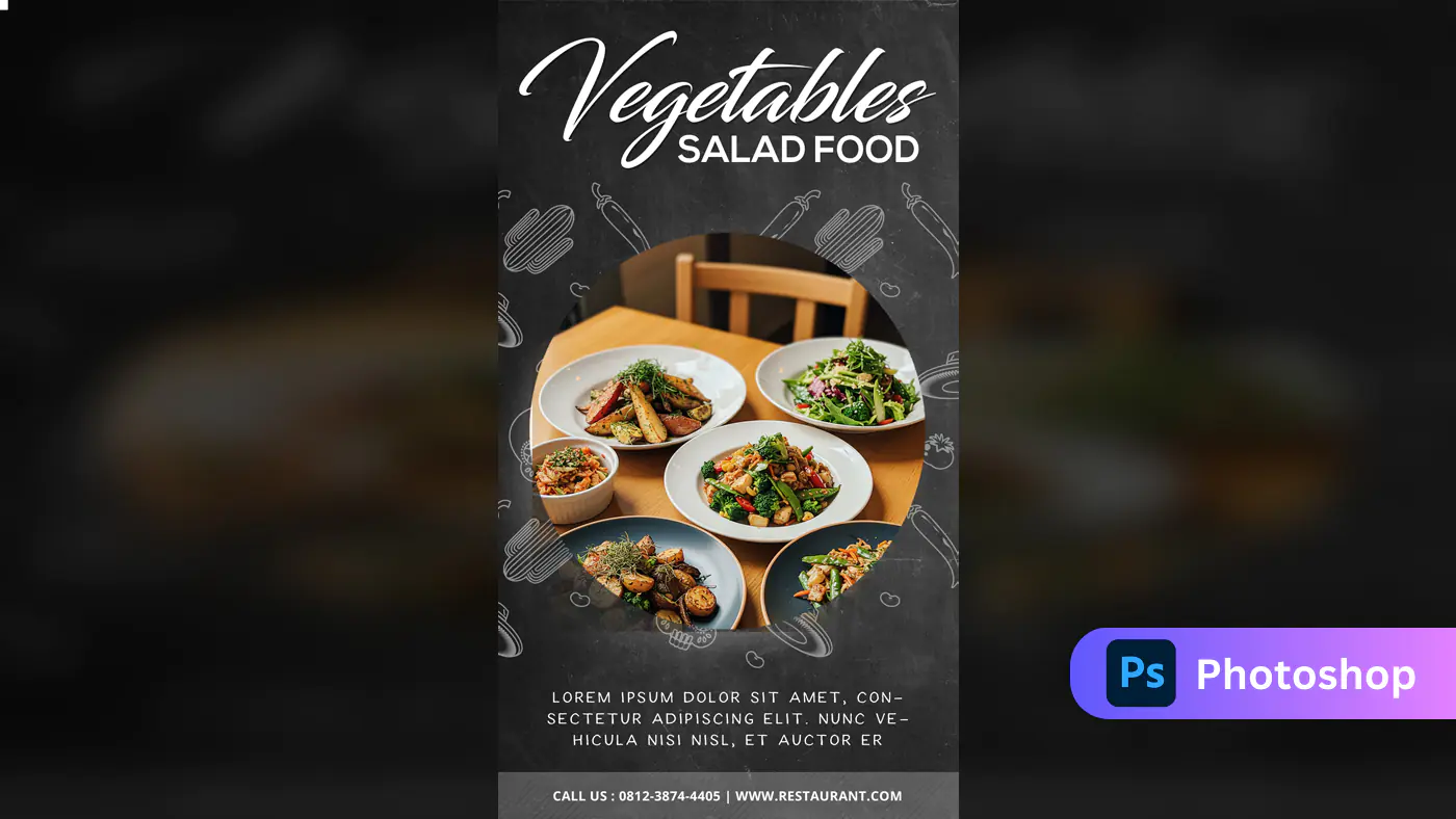 Vegetable Salad Menu Promo Template