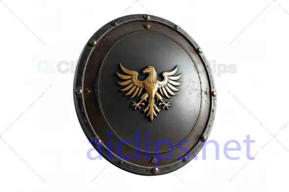 Medieval Eagle Emblem Shield 3D Model with Antique Finish