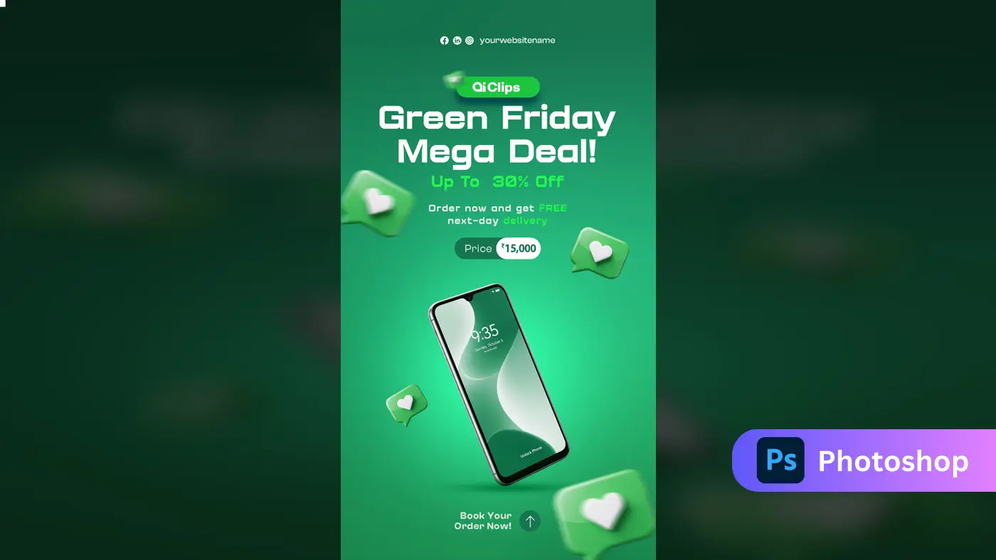 Premium Green Friday Promotional Photoshop Template