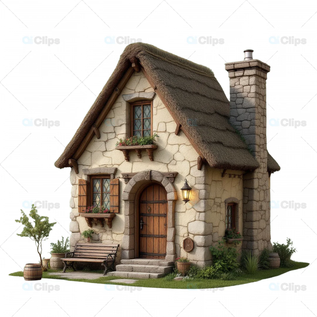 Storybook Stone Cottage - 3D Model
