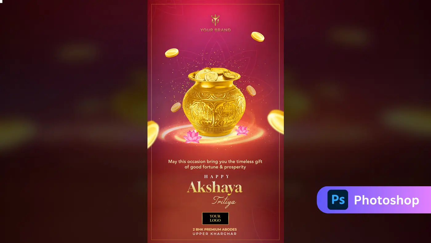 Auspicious Akshaya Tritiya Real Estate Ad Template